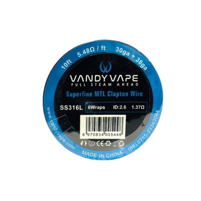 Vandy Vape - SUPERFINE MTL CLAPTON ACCIAIO 316L - 30ga+38ga