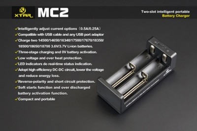 Xtar - MC2 - CARICABATTERIE USB