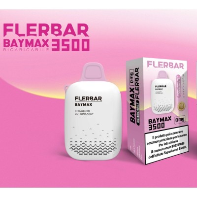 Flerbar Baymax - POD MOD MONOUSO 3500 PUFF senza nicotina - Strawberry Cotton Candy