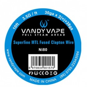 - SUPERFINE MTL FUSED CLAPTON Ni80 - 30ga*2+38ga - Vandy Vape