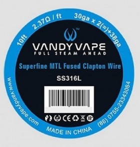 - SUPERFINE MTL FUSED CLAPTON SS316L - 30ga*2+38ga - Vandy Vape