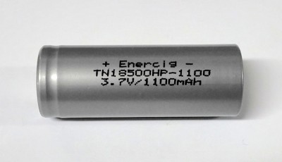 18500 - ENERCIG IMR 1100mAh 22A - Flat Top