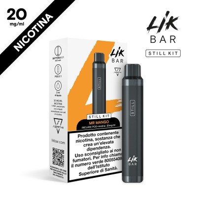 Lik Bar by Suprem-e - STILL STARTED KIT 400mAh CON POD PRECARICATA 20mg/ml - Mr Mango -