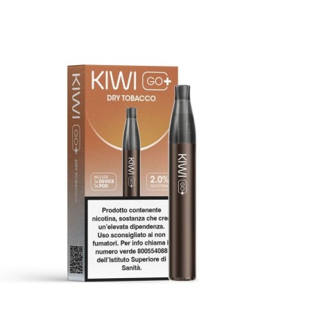 Kiwi Vapor - KIWI GO+ STARTER KIT 500mAh  CON POD PRECARICATA 20mg/ml - Dry Tobacco