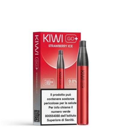 Kiwi Vapor - KIWI GO+ STARTER KIT 500mAh  CON POD PRECARICATA 0mg/ml - Strawberry Ice