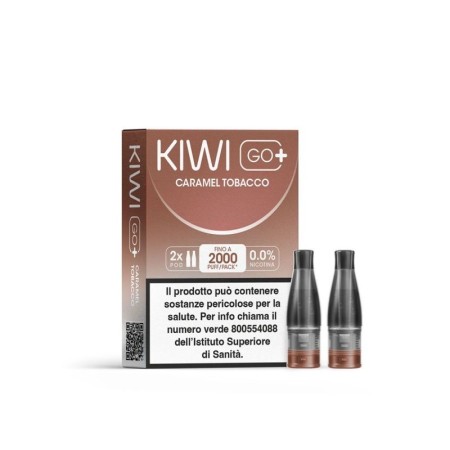 Kiwi Vapor - POD PRECARICATE per Kiwi Go+ 0mg/ml - Caramel Tobacco - 2 PEZZI