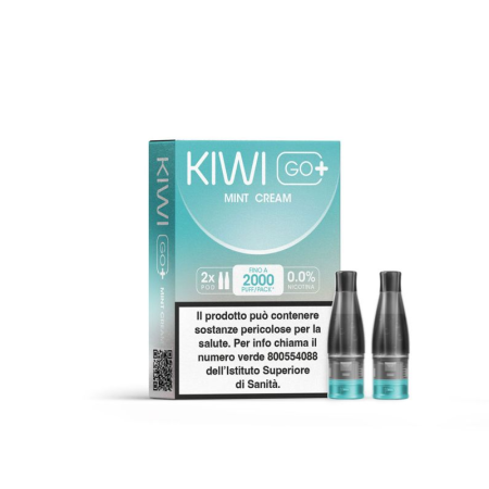 Kiwi Vapor - POD PRECARICATE per Kiwi Go+ 0mg/ml - Mint Cream - 2 PEZZI