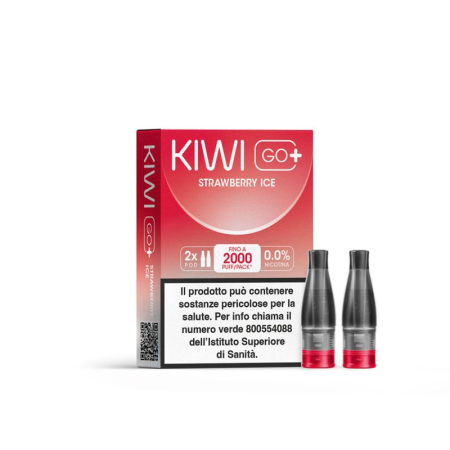 Kiwi Vapor - POD PRECARICATE per Kiwi Go+ 0mg/ml - Strawberry Ice - 2 PEZZI