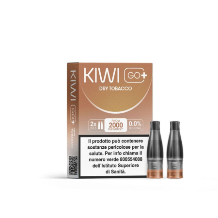 Kiwi Vapor - POD PRECARICATE per Kiwi Go+ 0mg/ml - Dry Tobacco - 2 PEZZI