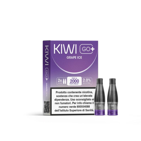 Kiwi Vapor - POD PRECARICATE per Kiwi Go+ 20mg/ml - Grape Ice - 2 PEZZI