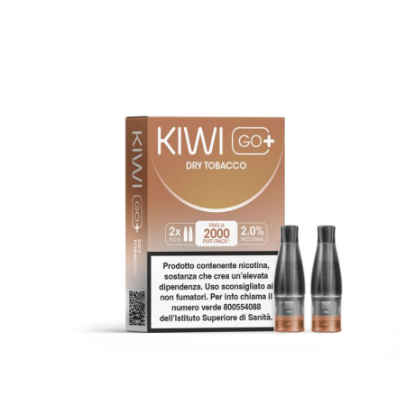 Kiwi Vapor - POD PRECARICATE per Kiwi Go+ 20mg/ml - Dry Tobacco - 2 PEZZI