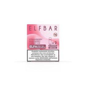 ElfBar - ELFA POD PRECARICATE 20mg/ml - STRAWBERRY RASPBERRY CHERRY ICE - 2 PEZZI