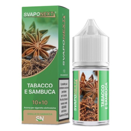 MINI SHOT - SvapoNext - Starter Flavour - TABACCO E SAMBUCA - aroma 10+10 in flacone da 30ml