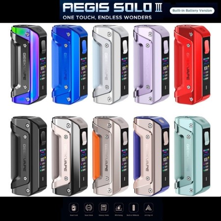 GeekVape - AEGIS SOLO 3 BOX MOD 100W - 3000 mAh Batteria Integrata