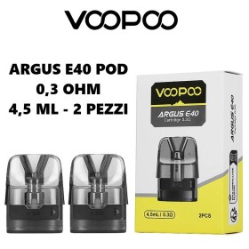 Voopoo - Argus E40 POD DI RICAMBIO 0,3ohm 4,5ml - 2 PEZZI