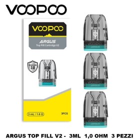Voopoo - POD DI RICAMBIO ARGUS TOP FILL V2 1,0 ohm 3ml - 3 PEZZI