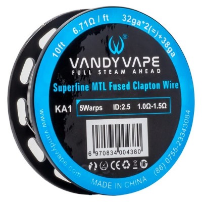 Vandy Vape - SUPERFINE MTL FUSED CLAPTON KANTHAL A1 - 32ga*2+38ga