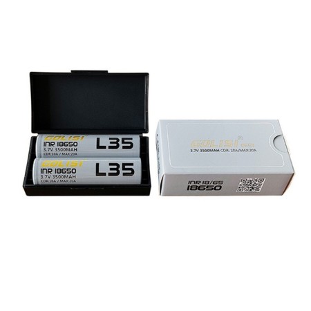 18650 - GOLISI L35 INR 3500mAh 20A PROTECTED - 2 PEZZI - Flat top