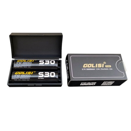 18650 - GOLISI S30 INR 3000mAh 25A PROTECTED - 2 PEZZI - Flat top