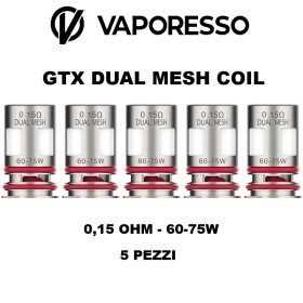 Vaporesso - GTX DUAL MESH COIL 0.15ohm - 5 PEZZI