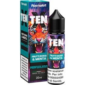 SHOT - Flavour Art - Ten X - FRUTTI ROSSI E MENTA - aroma 20+40 in flacone da 60ml
