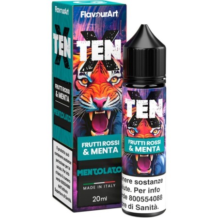 SHOT - Flavour Art - Ten X - FRUTTI ROSSI E MENTA - aroma 20+40 in flacone da 60ml