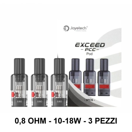 Joyetech - EXCEED PCC POD DI RICAMBIO  0,8 ohm - 3 PEZZI