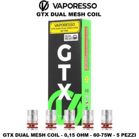 Vaporesso - GTX DUAL MESH COIL 0.15 ohm - 5 PEZZI