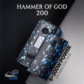 Vaperz Cloud - HAMMER OF GOD 200 DUAL18650 - Plasma Blue
