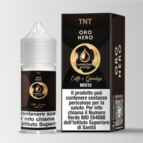 MINI SHOT - TNT Vape - Oro Nero Bidistillati di caffè - CAPPUCCINO GIANDUJA - aroma 10+10 in flacone da 30ml
