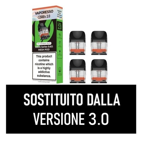 Vaporesso - XROS POD DI RICAMBIO COREX 2.0 TOP FILL 0.6ohm - 3ml - 4 PEZZI - SOSTITUITO DA COREX 3.0