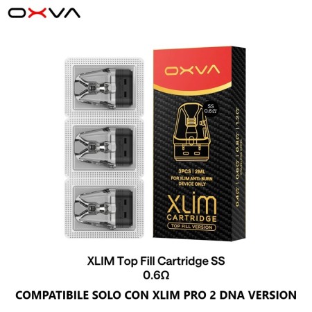 Oxva - XLIM TOP FILL SS POD DI RICAMBIO DA 0.6 ohm - 3 PEZZI - 2ml