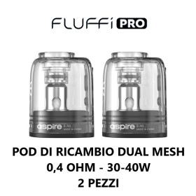 Aspire - FLUFFI POD DI RICAMBIO DUAL MESH 0,4 ohm - 2 PEZZI