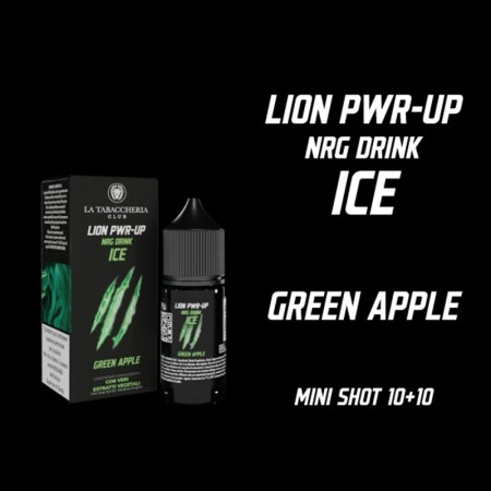MINI SHOT - La Tabaccheria - Lion Pwr-Up - NRG DRINK ICE GREEN APPLE - aroma 10+10 in flacone da 30ml