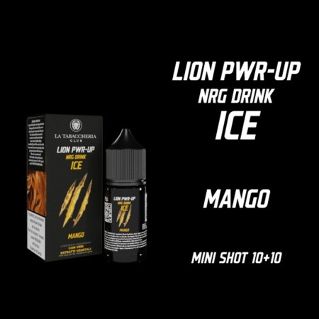 MINI SHOT - La Tabaccheria - Lion Pwr-Up - NRG DRINK ICE MANGO - aroma 10+10 in flacone da 30ml