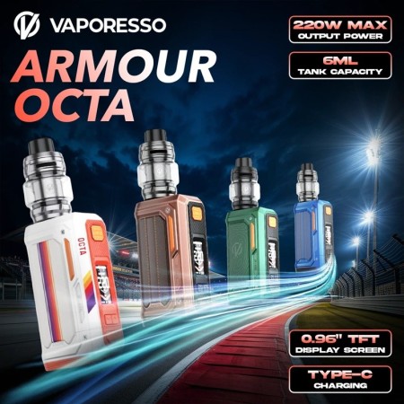 Vaporesso - ARMOUR OCTA KIT 220W DUAL 18650 con iTANK T 6ml