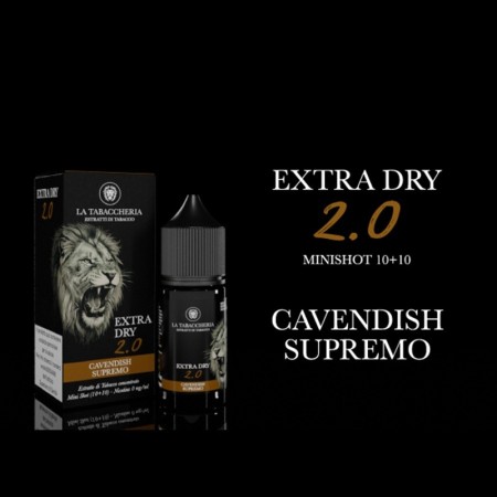 MINI SHOT - La Tabaccheria - Extra Dry 2.0 - CAVENDISH SUPREMO - aroma 10+10 in flacone da 30ml