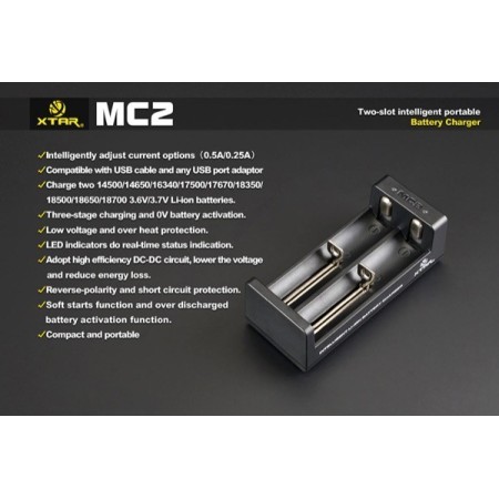Xtar - MC2 - CARICABATTERIE USB