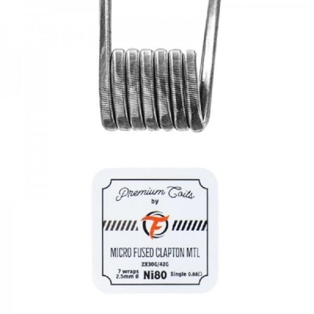 FumyTech prebuilt coil MICRO FUSED CLAPTON MTL NI80 0.88ohm ID 2,5mm 10pcs