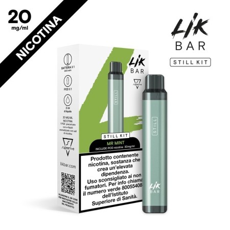 Lik Bar by Suprem-e - STILL STARTED KIT 400mAh CON POD PRECARICATA 20mg/ml - Mr Mint -