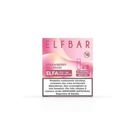 ElfBar - ELFA POD PRECARICATE 20mg/ml - STRAWBERRY ICE CREAM - 2 PEZZI