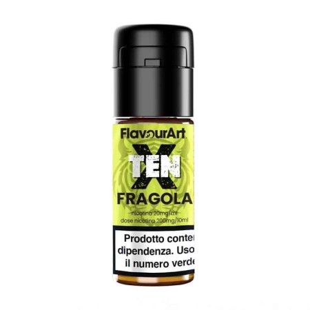 Flavour Art - Ten X - FRAGOLA 10mg/ml - Liquido pronto ai sali di nicotina 10ml