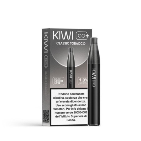 Kiwi Vapor - KIWI GO+ STARTER KIT 500mAh  CON POD PRECARICATA 10mg/ml - Classic Tobacco