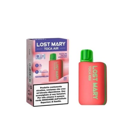 Lost Mary - TOCA AIR KIT RED 750mAh CON POD PRECARICATA 20mg/ml - Watermelon