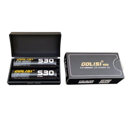 18650 - GOLISI S30 INR 3000mAh 25A PROTECTED - 2 PEZZI - Flat top