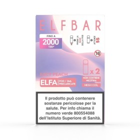 ElfBar - ELFA POD PRECARICATE 0mg/ml - JUICY PEACH - 2 PEZZI