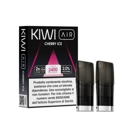 Kiwi Vapor - AIR POD PRECARICATE per Kiwi Air 20mg/ml - CHERRY ICE - 2 PEZZI