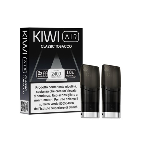 Kiwi Vapor - AIR POD PRECARICATE per Kiwi Air 20mg/ml - CLASSIC TOBACCO - 2 PEZZI