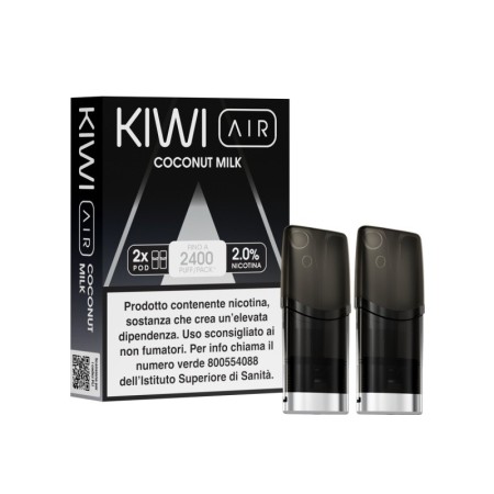 Kiwi Vapor - AIR POD PRECARICATE per Kiwi Air 20mg/ml - COCONUT MILK - 2 PEZZI