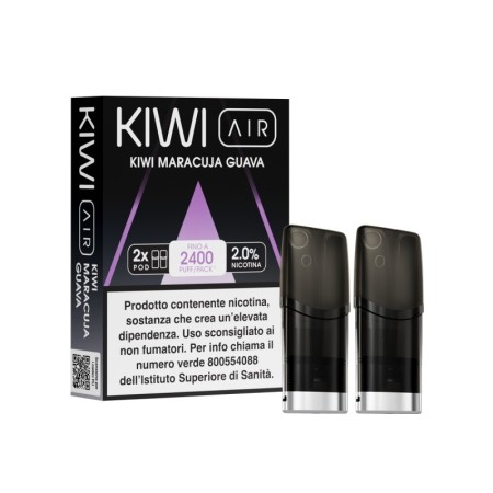 Kiwi Vapor - AIR POD PRECARICATE per Kiwi Air 20mg/ml - KIWI MARACUJA GUAVA - 2 PEZZI
